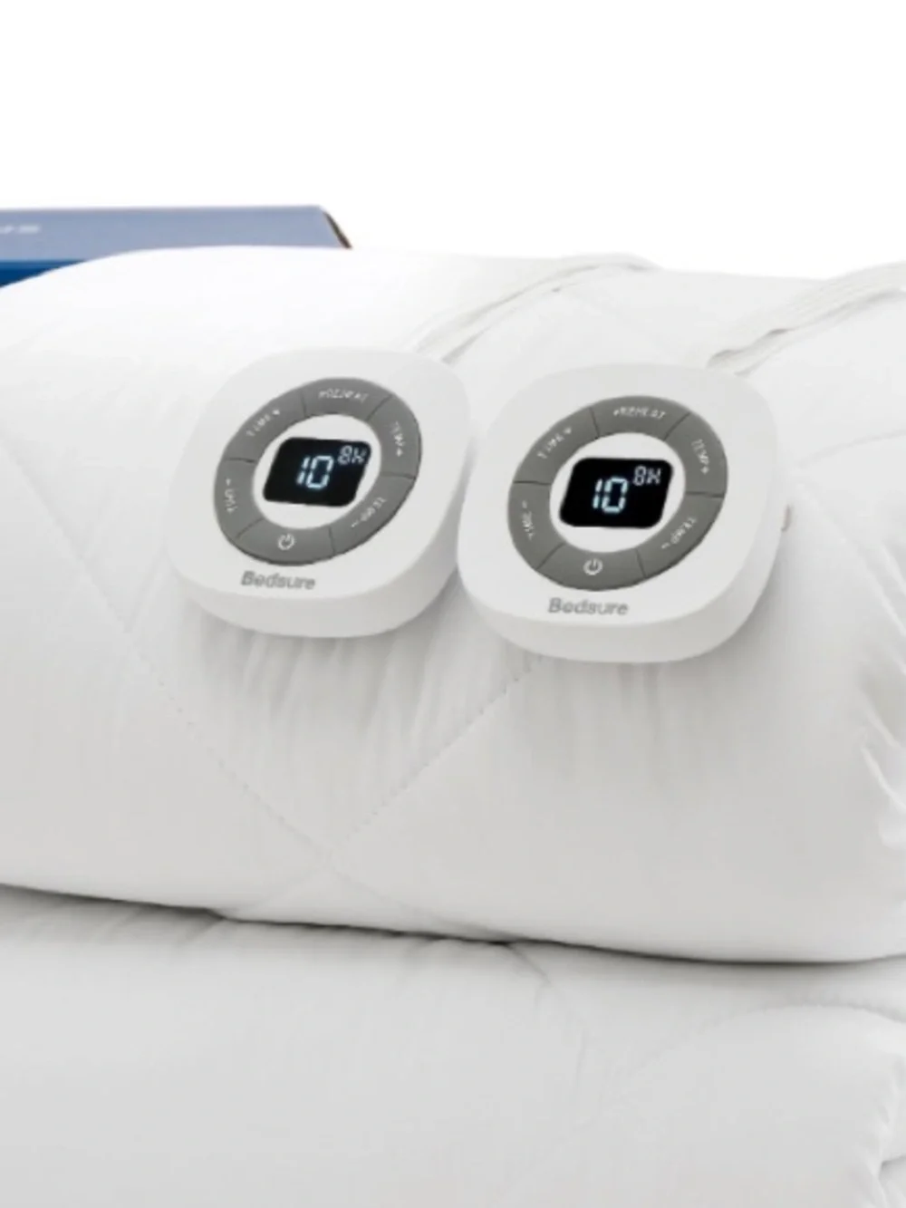 Heated Mattress Pad Dual Remotes White KING